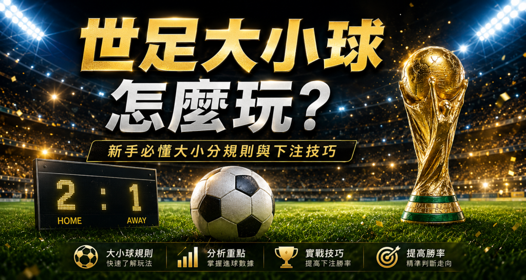 【世足大小球怎麼玩】新手必懂大小分規則與下注技巧