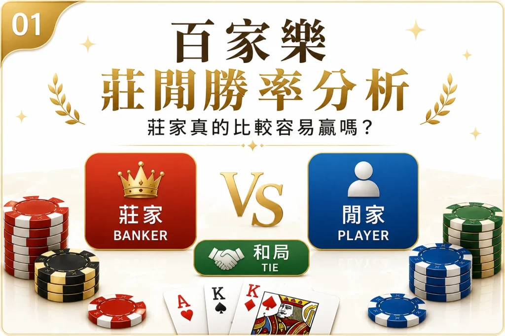 【百家樂莊閒勝率分析】莊家真的比較容易贏嗎？新手必懂機率解析