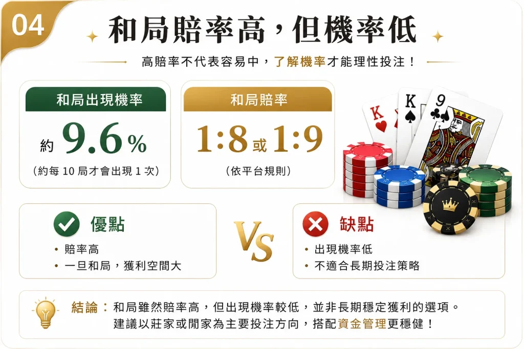 百家樂和局賠率與賭場優勢分析